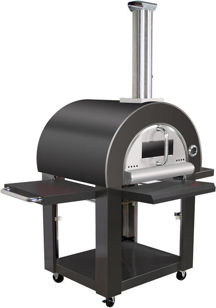 Grill King Gas Pizza Oven Outdoor In Black Stainless Steel Pizza Bread Oven BBQ Grill