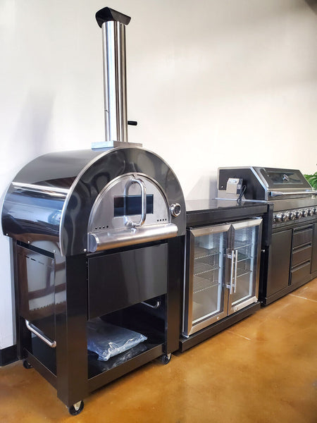 Grill King Gas Pizza Oven Outdoor In Black Stainless Steel Pizza Bread Oven BBQ Grill