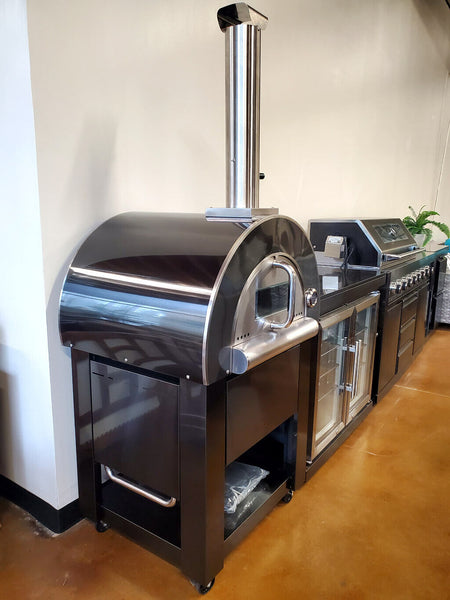 Grill King Gas Pizza Oven Outdoor In Black Stainless Steel Pizza Bread Oven BBQ Grill