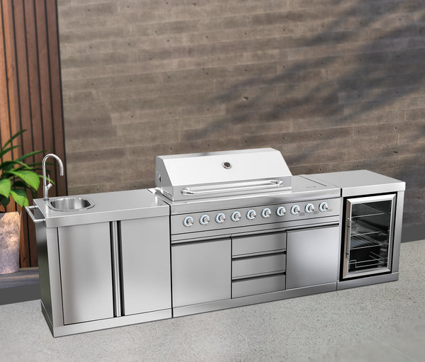 Hurricane 6 Burner Outdoor Kitchen BBQ Package High Grade #304 Stainless Steel