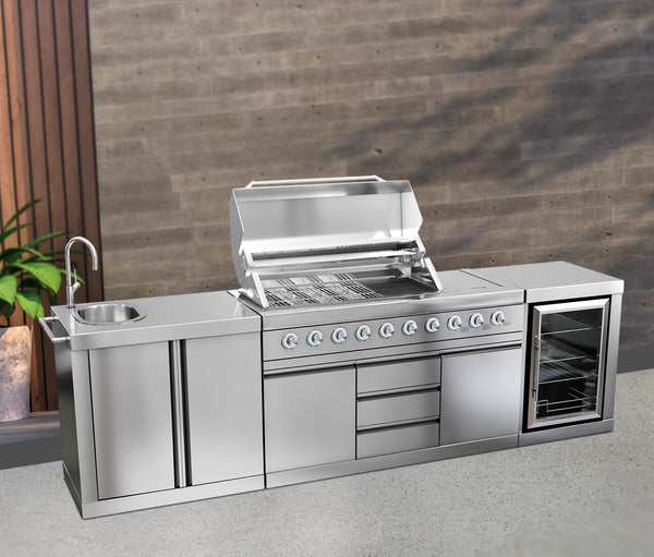 Hurricane 6 Burner Outdoor Kitchen BBQ Package High Grade #304 Stainless Steel