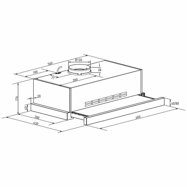 Whirlpool 60cm Slideout Rangehood WPRS60ASL