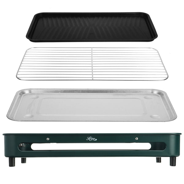 1500W Portable Household Smokeless Electric Pan Grill BBQ Non-Stick Electric Griddle Barbecue